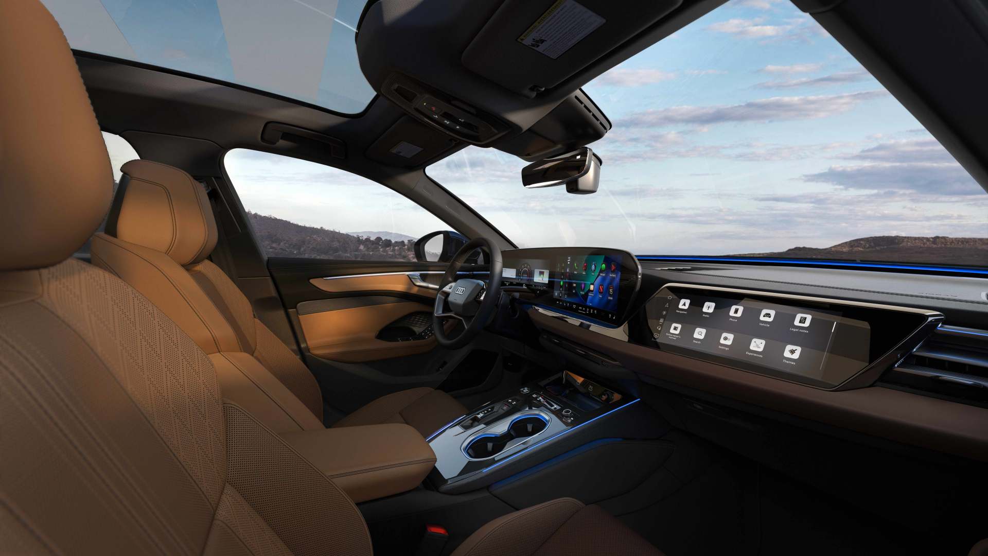 Audi passenger side interior view of an A6.